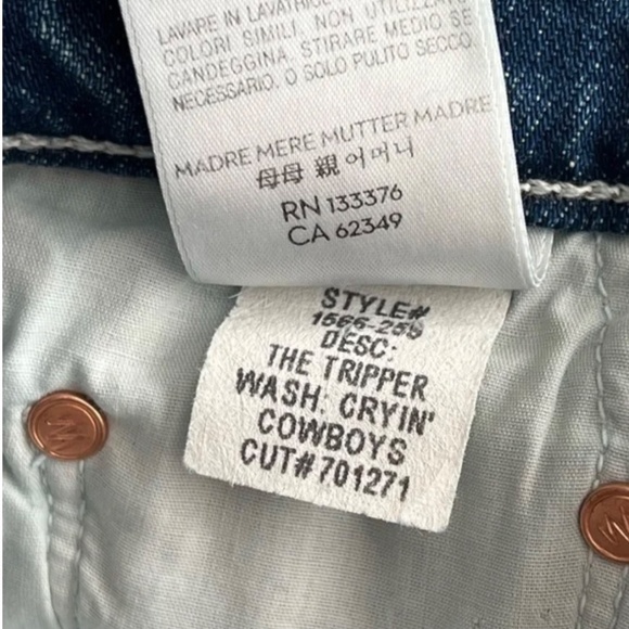 Mother Superior The Tripper Jeans Cryin’ Cowboys size 24 - Picture 8 of 8